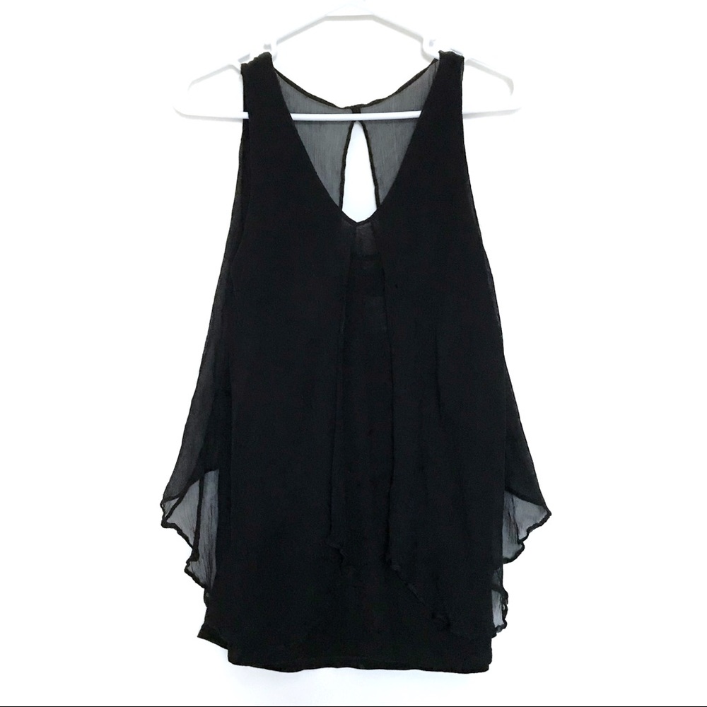 Club Monaco Adriana Eyelet Tank in Black Med NWT - Picture 2 of 4